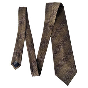 Giorgio Armani 100% Pure Silk Necktie Green‎ Abstract Luxury Design Vintage